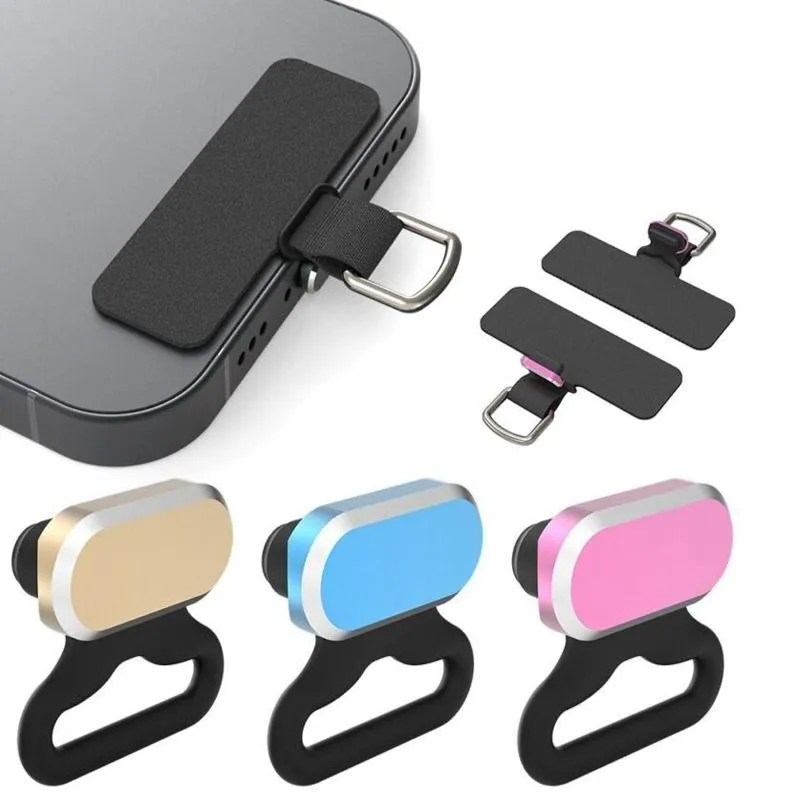 2-In-1 Silicone Dust Plug & Lanyard Set - Black