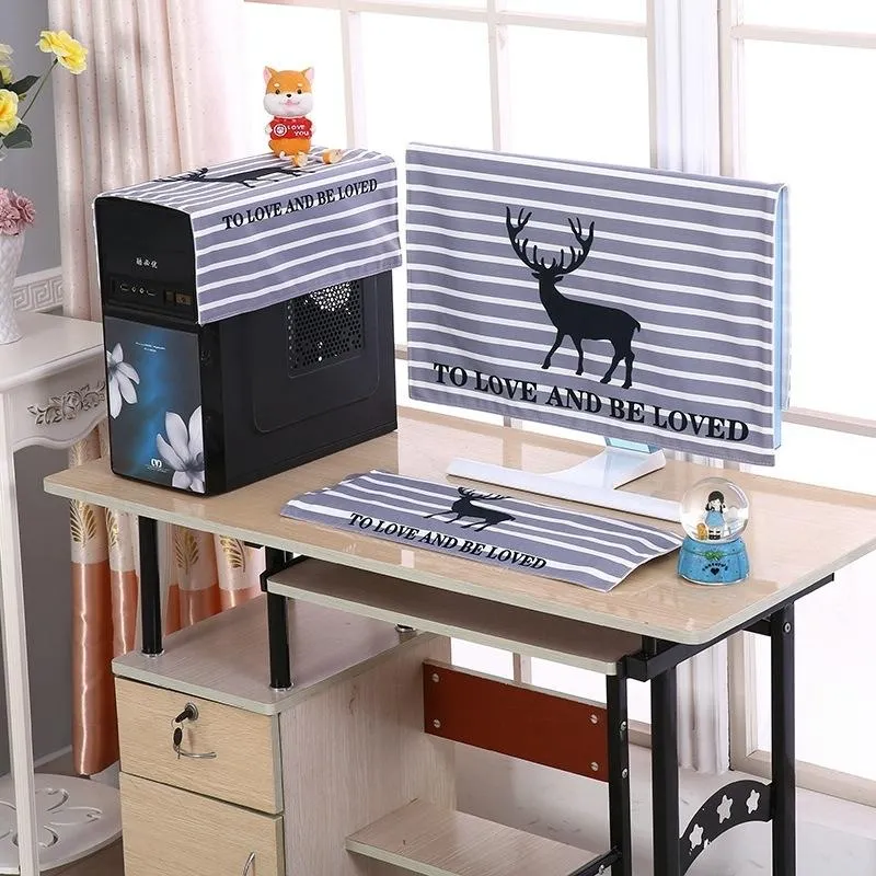22" Desktop Computer LCD Monitor Dust-Proof Cover | Cloth Material | Lovers Swan
