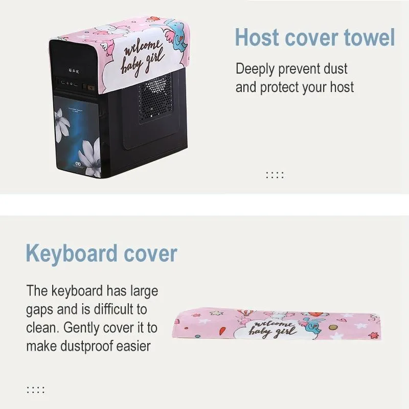 22" Desktop Computer LCD Monitor Dust-Proof Cover | Cloth Material | Lovers Swan