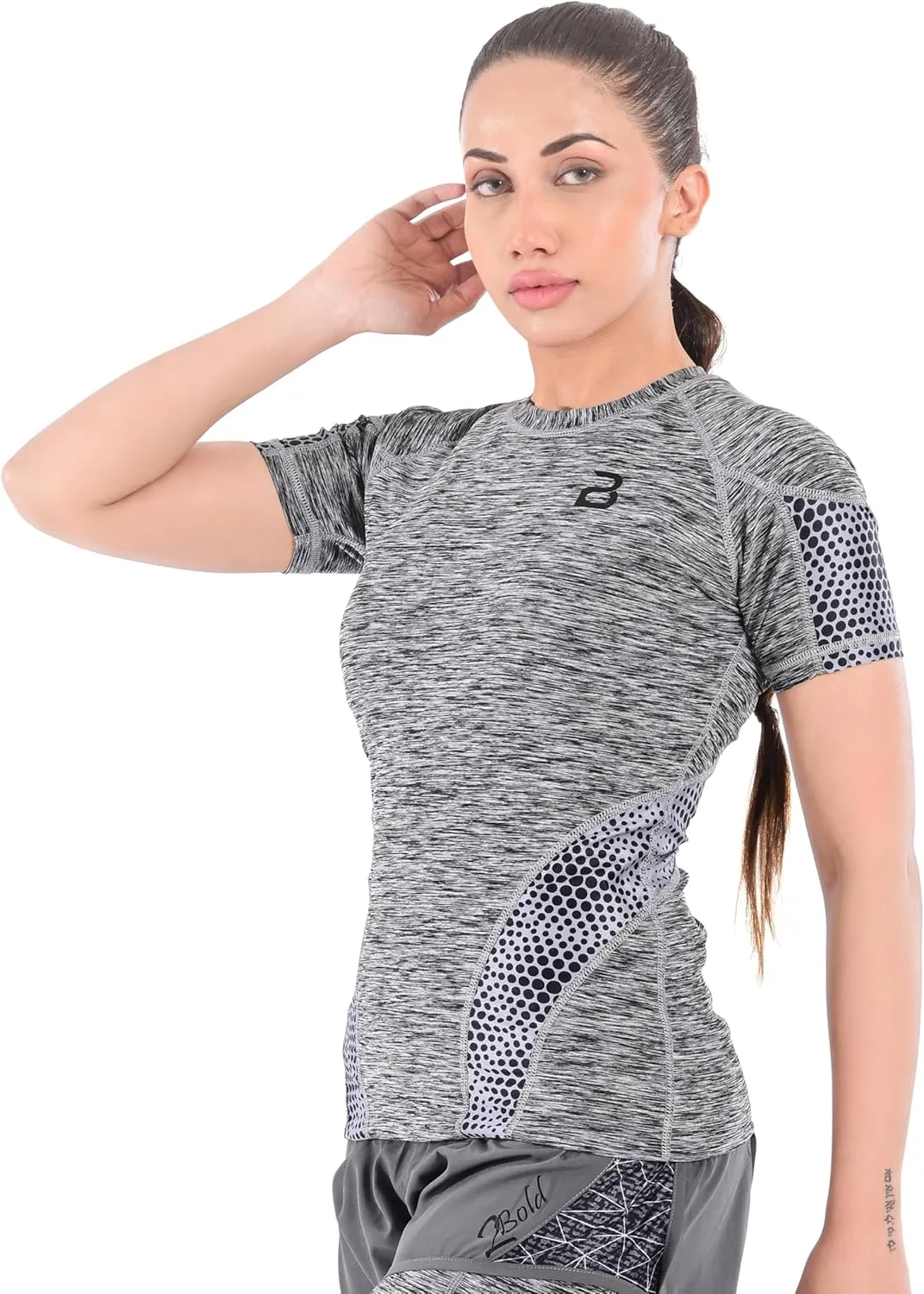 2BOLD Womens Rash Guard Compression Shirts, UPF 50  Athletic, Hiking, Swim Shirt, Yoga, MMA, Quick Dry Rash Guard for Womens