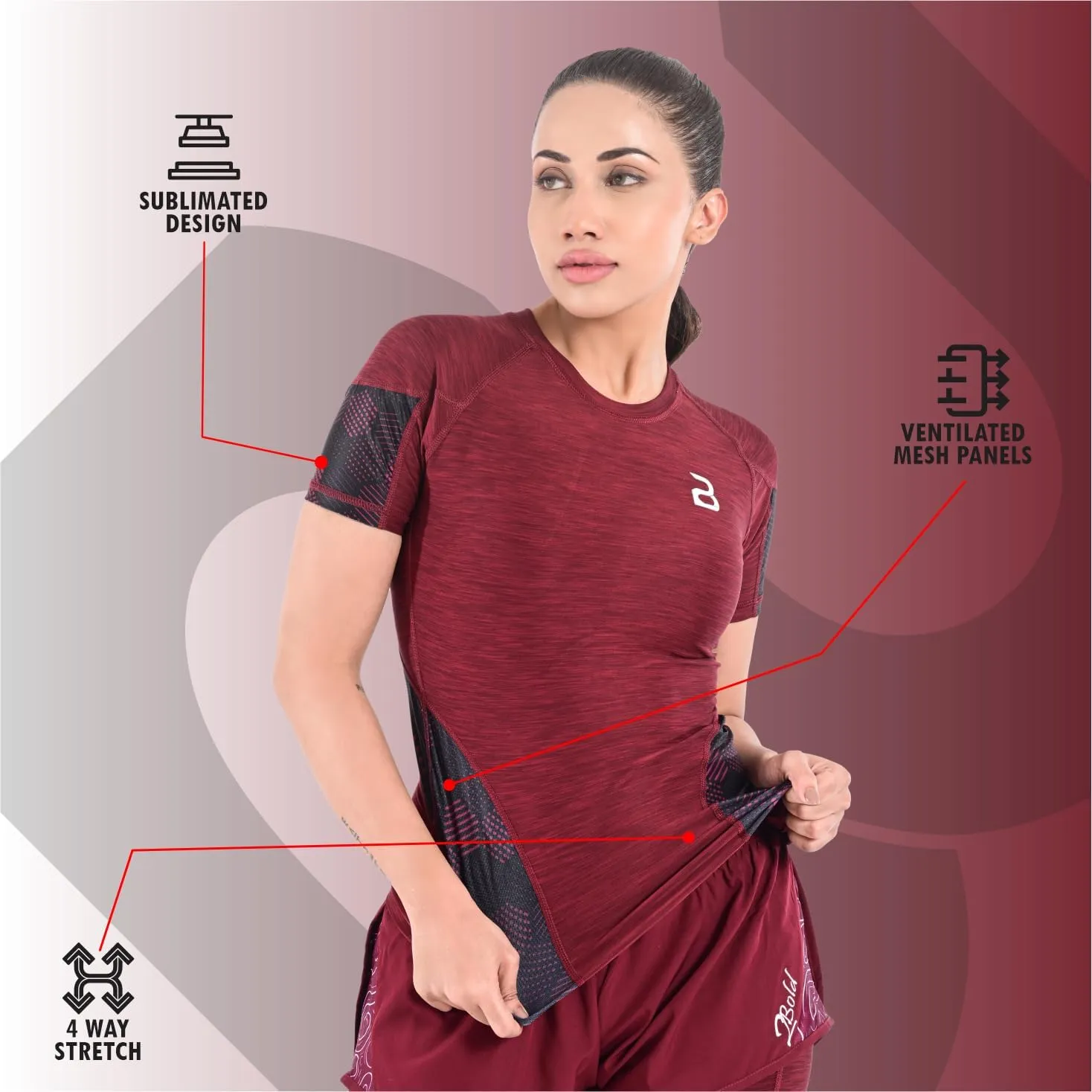 2BOLD Womens Rash Guard Compression Shirts, UPF 50  Athletic, Hiking, Swim Shirt, Yoga, MMA, Quick Dry Rash Guard for Womens