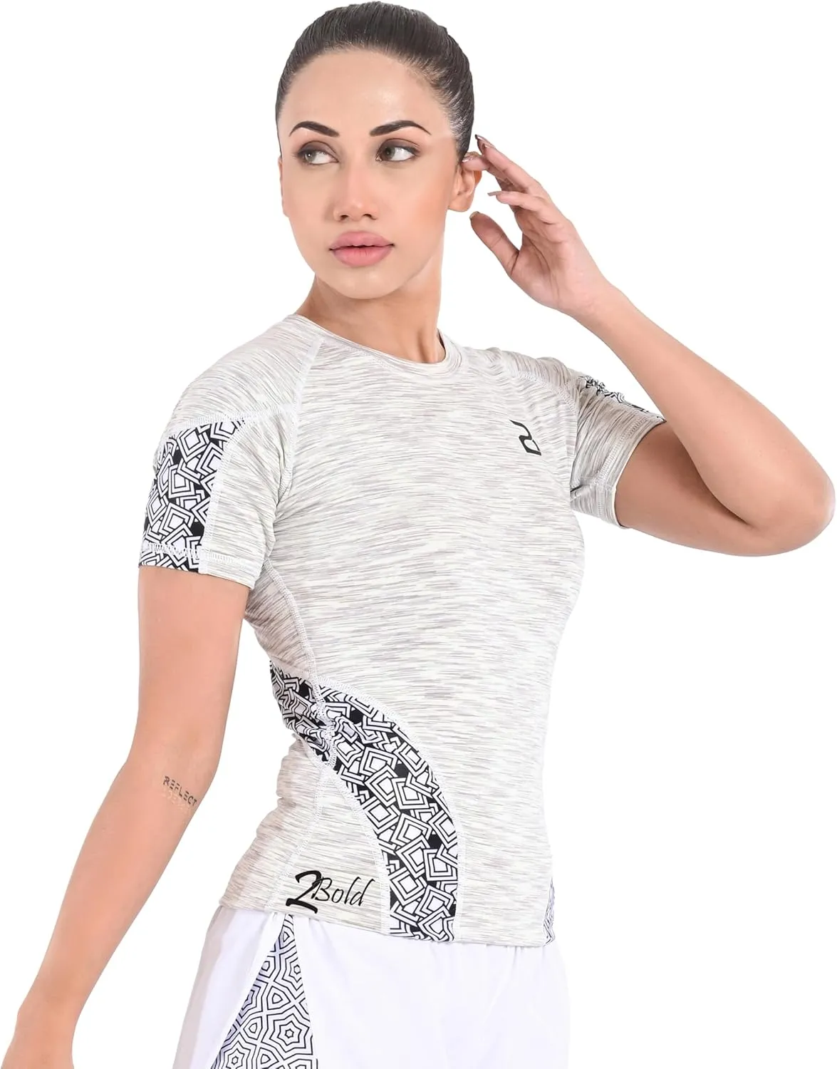 2BOLD Womens Rash Guard Compression Shirts, UPF 50  Athletic, Hiking, Swim Shirt, Yoga, MMA, Quick Dry Rash Guard for Womens