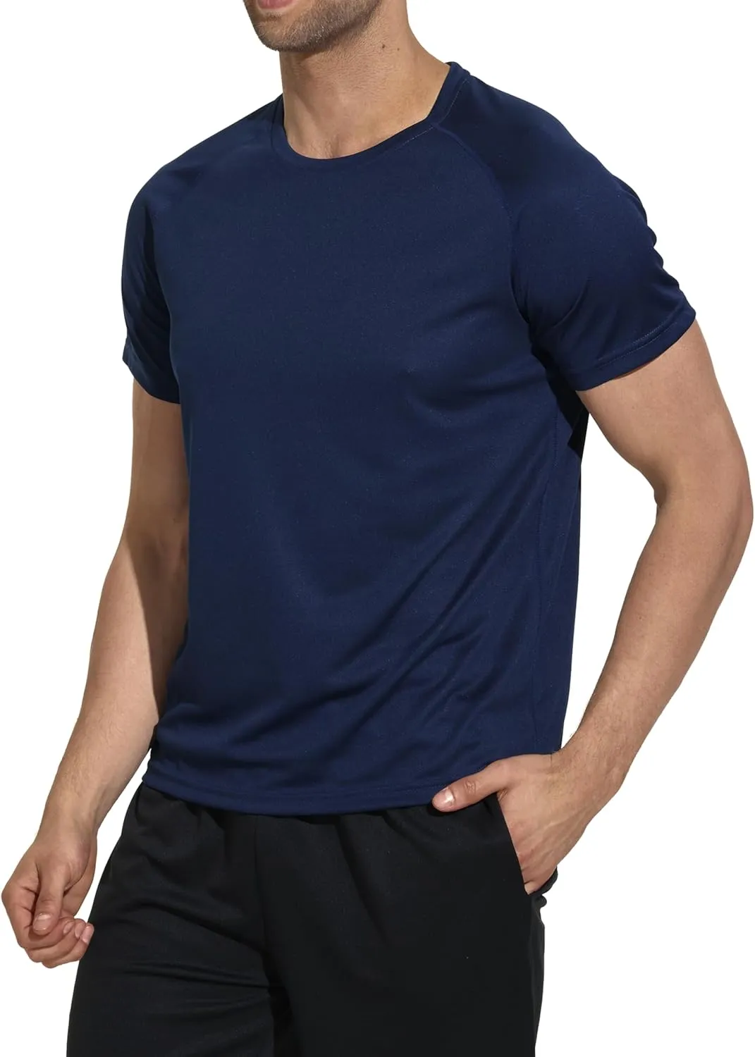 3 Pack Mens Athletic Shirts Performance Dry Fit Workout Gym Running Short Sleeve T-Shirt Moisture Wicking