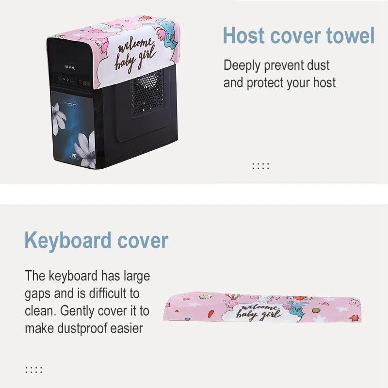 32” Dust-Proof Cover | Desktop Computer LCD Monitor | Small Puffs