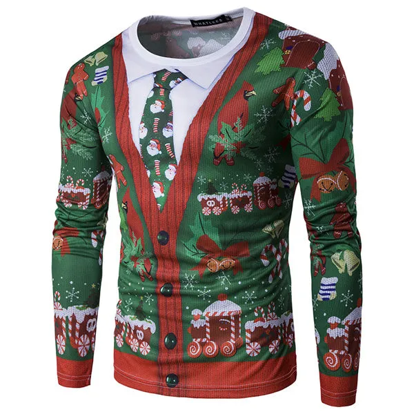 3D-Print Classic Christmas Long-Sleeved T-Shirt (19 Varieties)