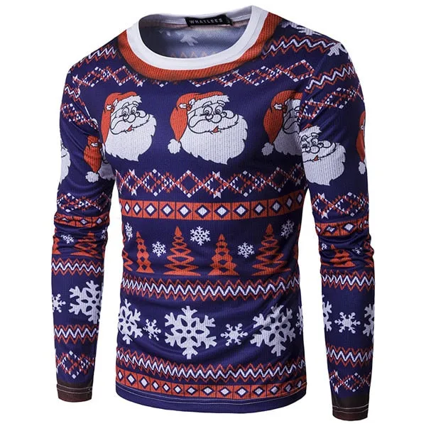 3D-Print Classic Christmas Long-Sleeved T-Shirt (19 Varieties)