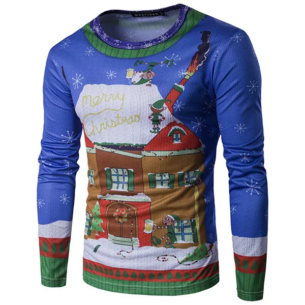 3D-Print Classic Christmas Long-Sleeved T-Shirt (19 Varieties)