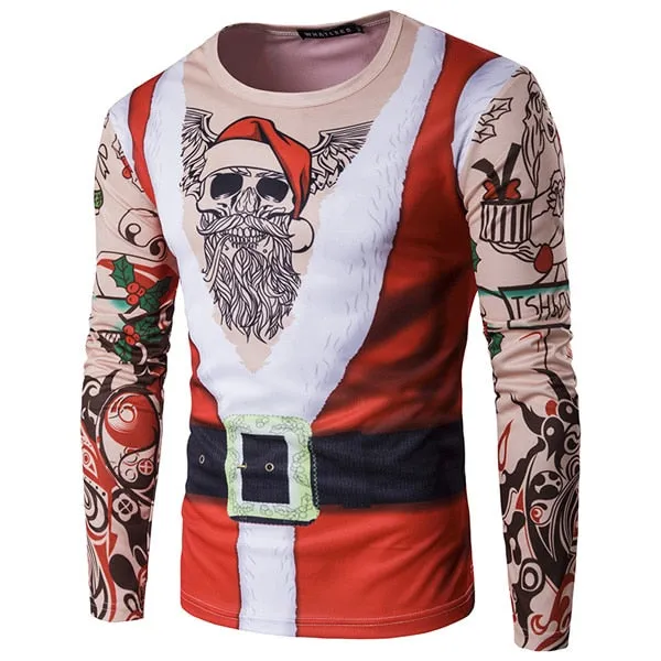 3D-Print Classic Christmas Long-Sleeved T-Shirt (19 Varieties)