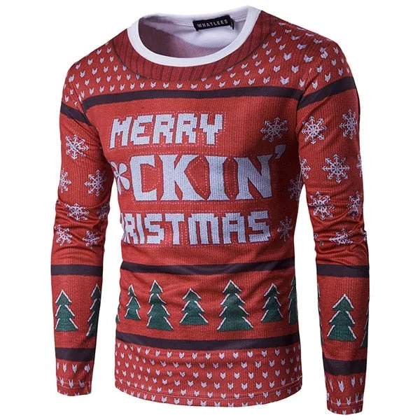 3D-Print Classic Christmas Long-Sleeved T-Shirt (19 Varieties)