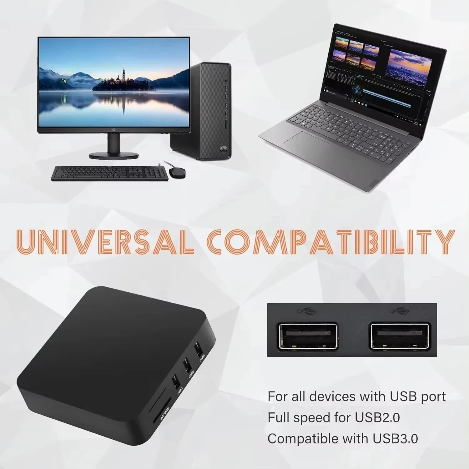 480Mbps All In One Memory Card Reader USB 2.0 External Cardreader SD SDHC Mini Micro M2 MMC XD CF Reader For MP3 Digital Camera