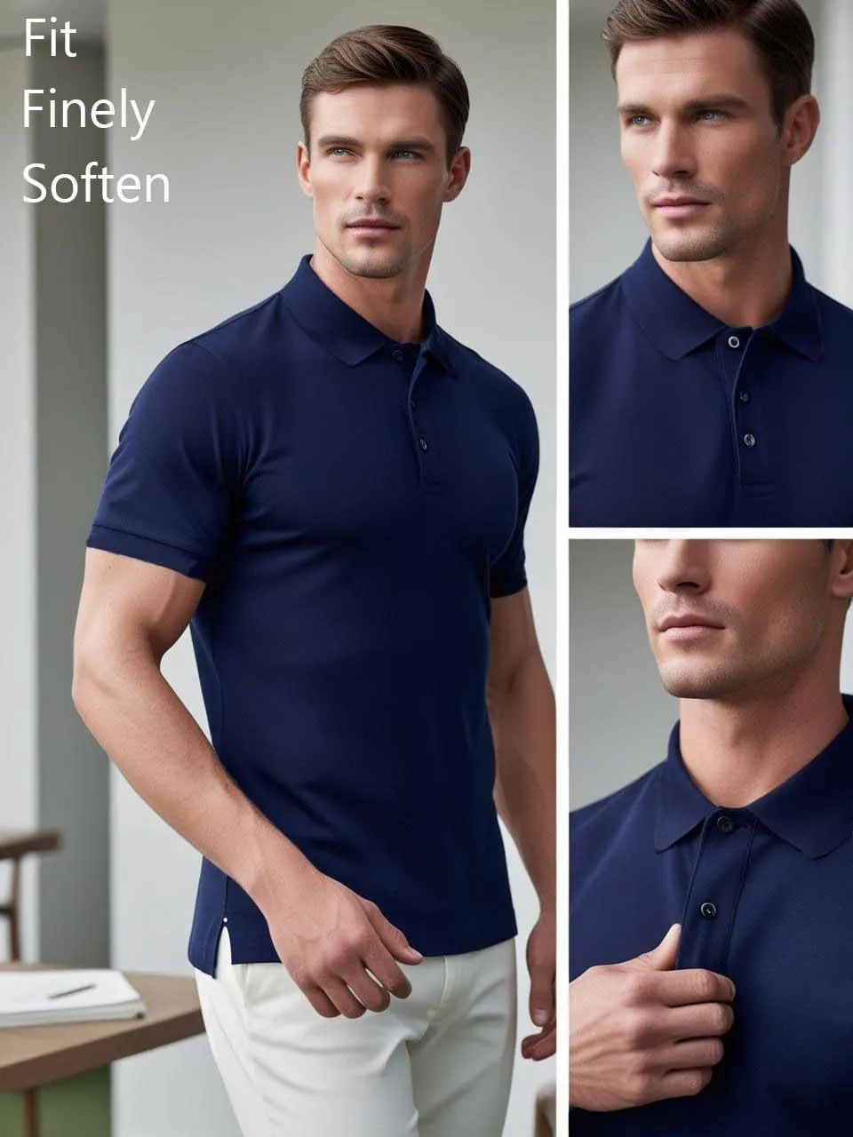 5 Pack Polo Shirts for Men Quick Dry Performance Short Sleeve Golf Moisture Wicking Athletic Collar Tops