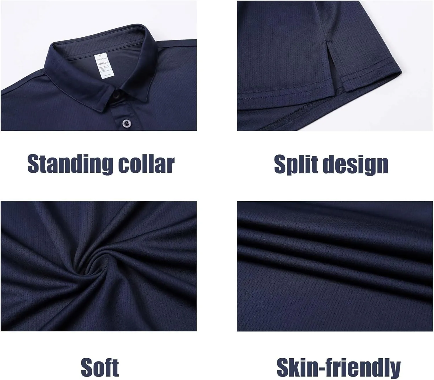 5 Pack Polo Shirts for Men Quick Dry Performance Short Sleeve Golf Moisture Wicking Athletic Collar Tops