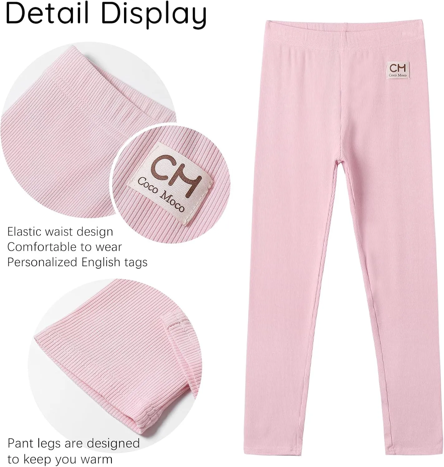 6 Pack Girls Leggings Multipack Girls Soft Comfortable Pants Kids Basic Full Length Stretchy Pants