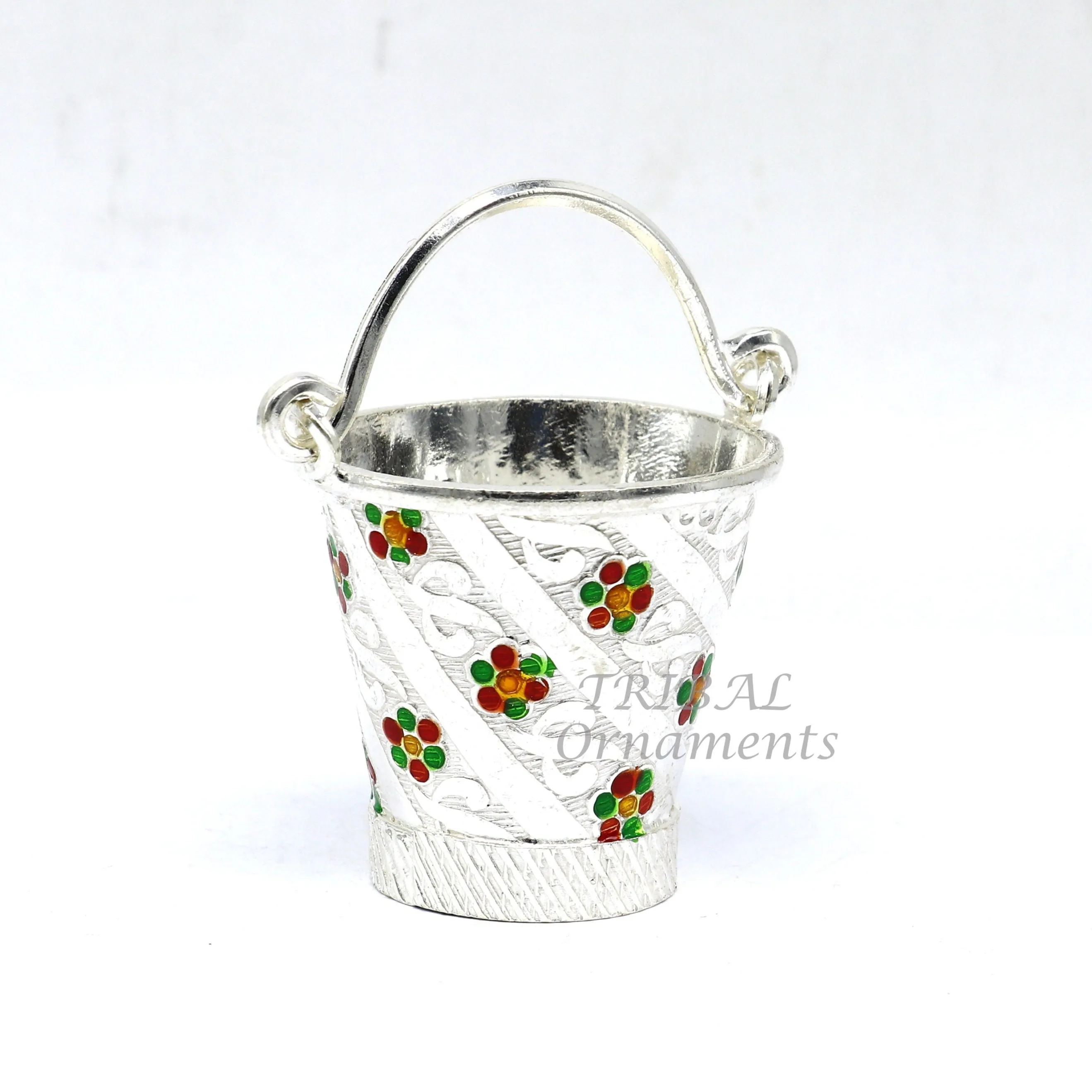 925 sterling silver new trendy Holi special Laddu Gopala colorful water Pichkari and Bucket best gift to Lord Krishna accessories su1010