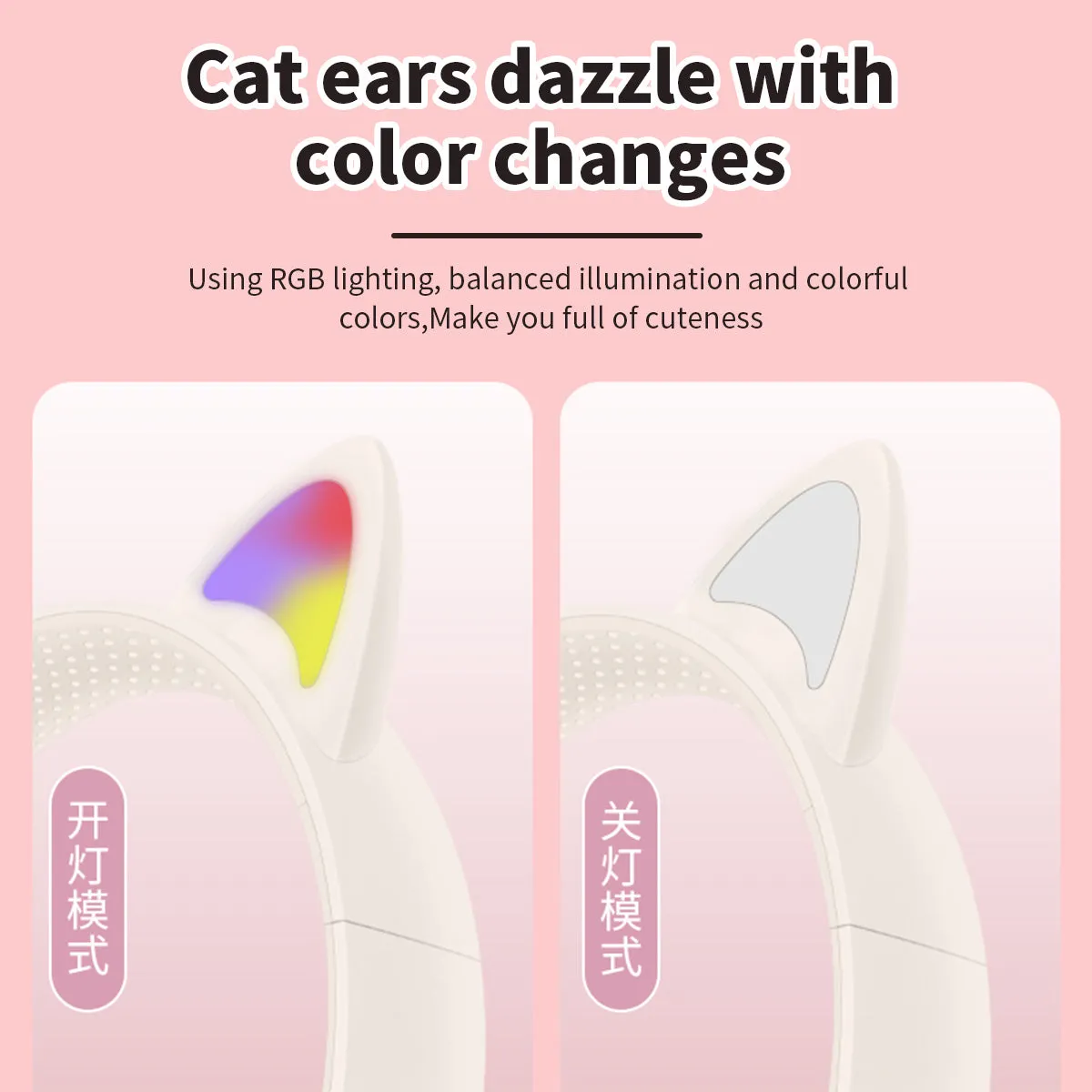 AKZ-09 Cat Ear Wireless Headphones for Kids Adults