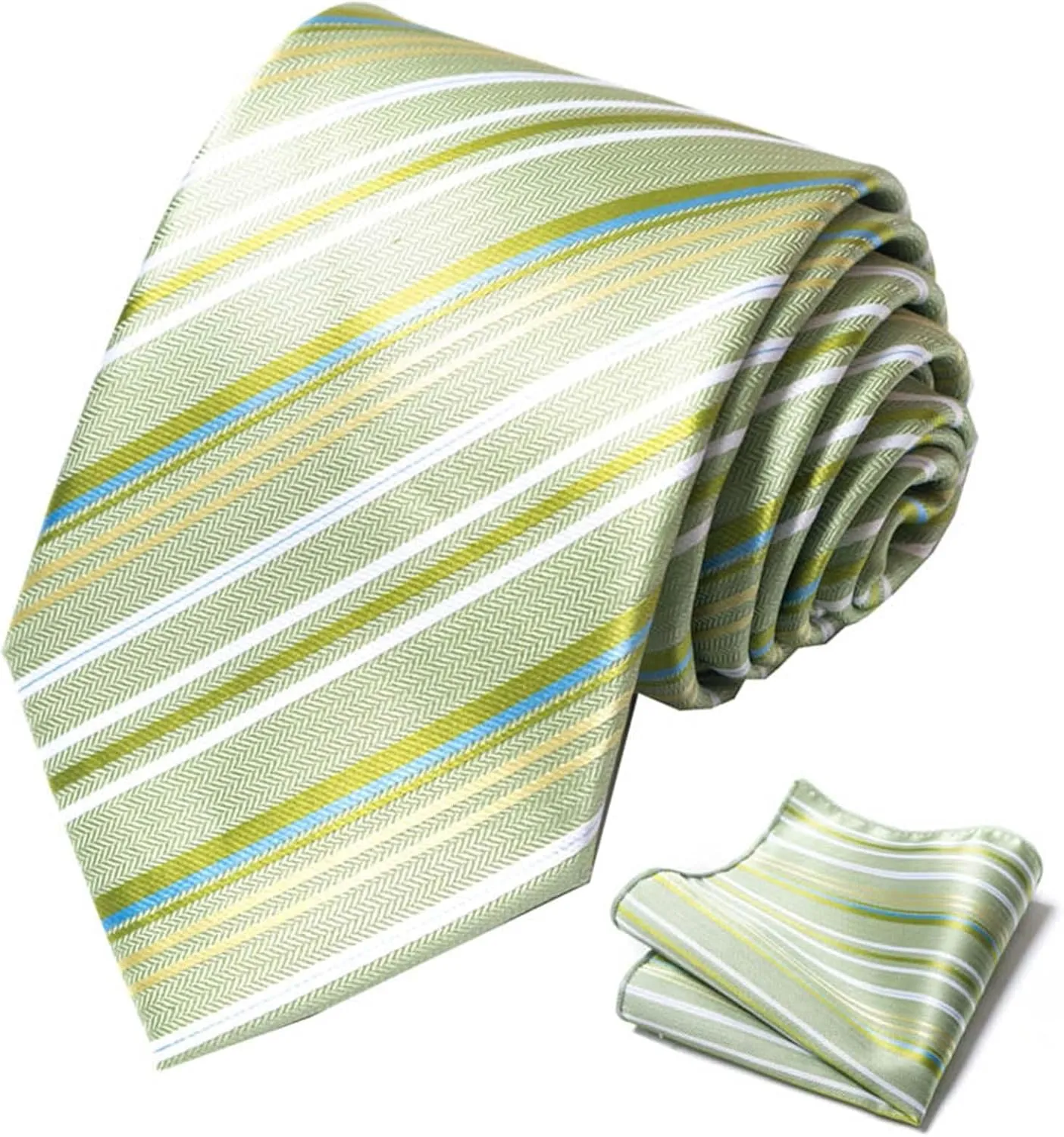 Alizeal 3pcs Mens Dress Shirt with Tie Pocket Square Set Classic Long Sleeve Shirts Matching Necktie Button Down Shirt