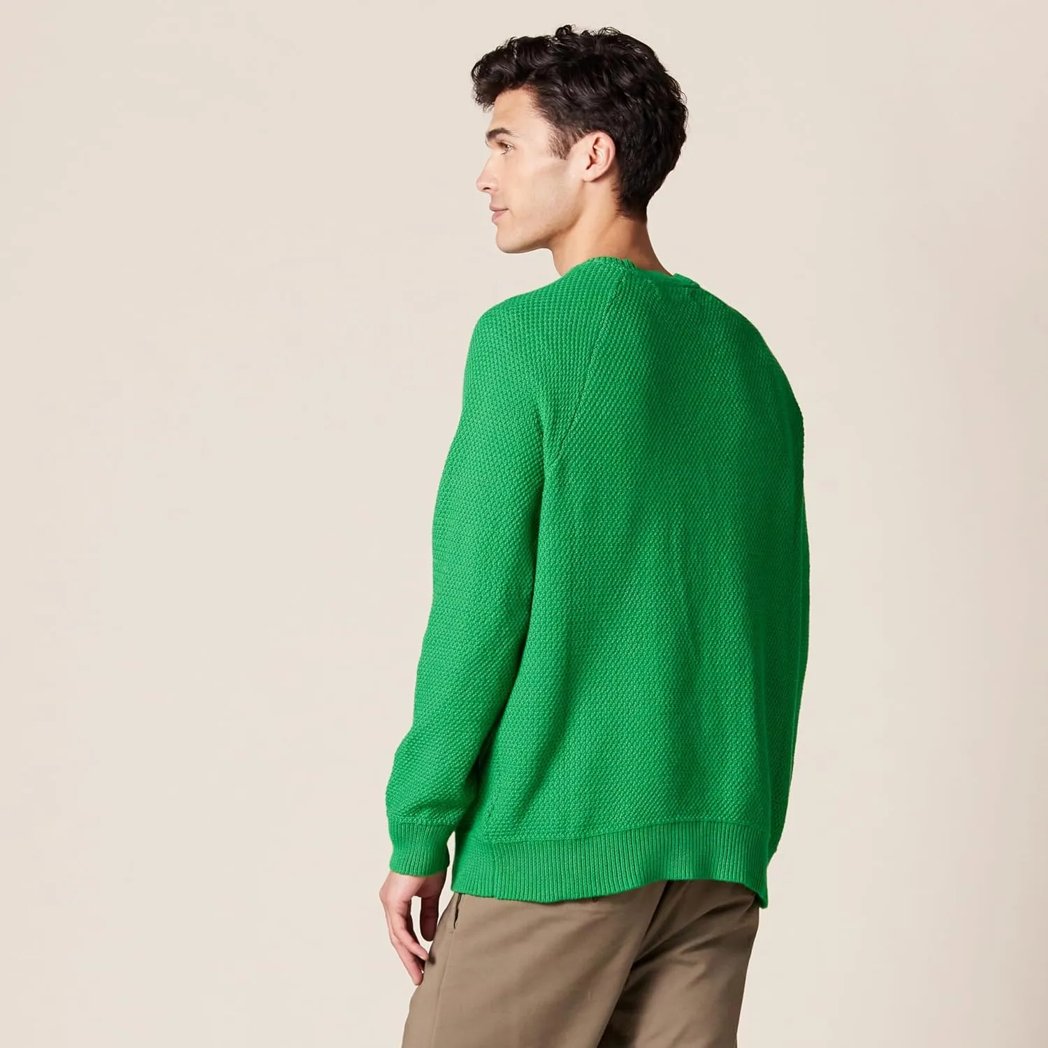 Amazon Essentials Oversized Crewneck Sweater for Men, Textured, Cotton