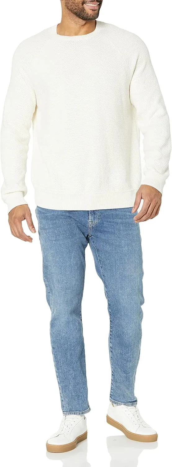 Amazon Essentials Oversized Crewneck Sweater for Men, Textured, Cotton