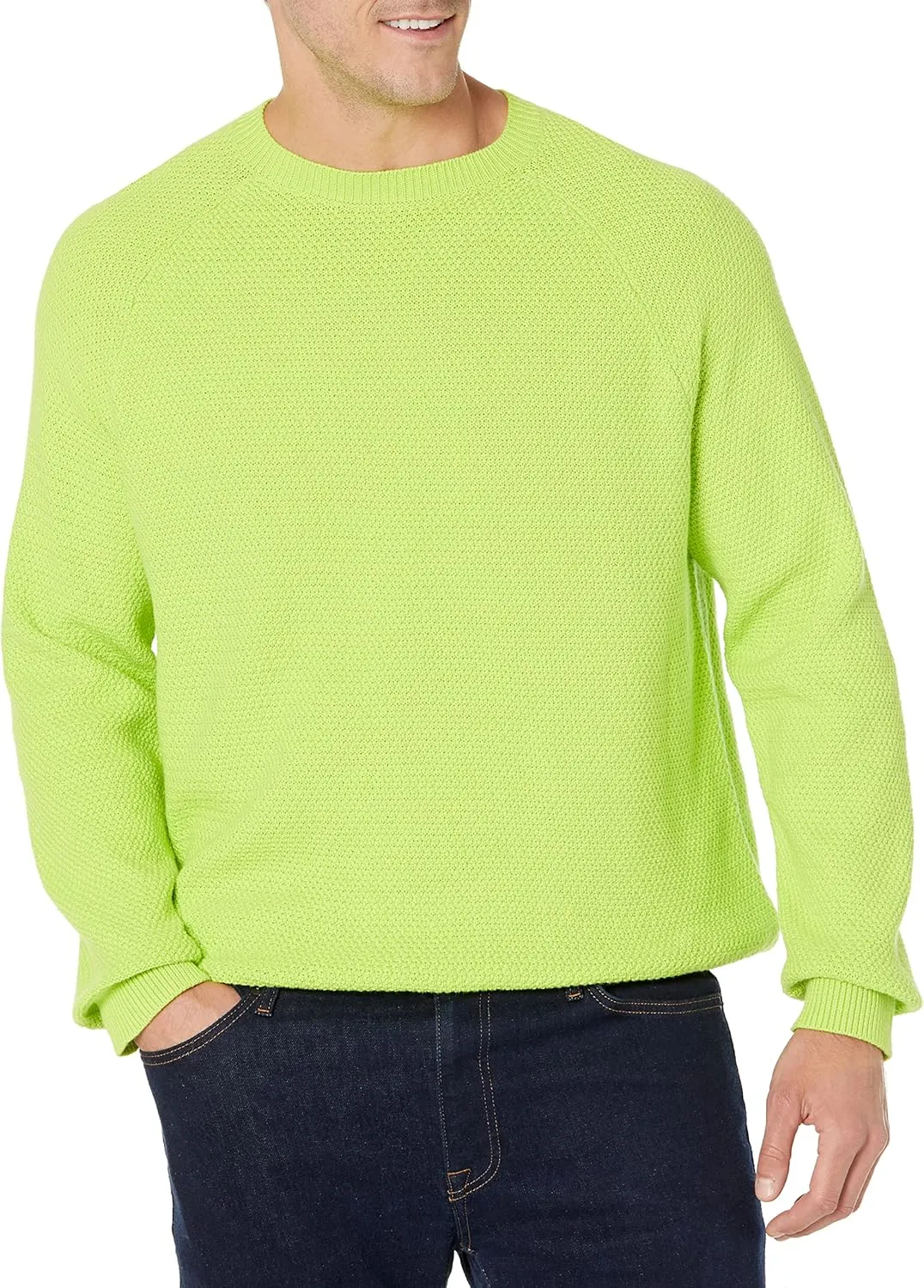 Amazon Essentials Oversized Crewneck Sweater for Men, Textured, Cotton