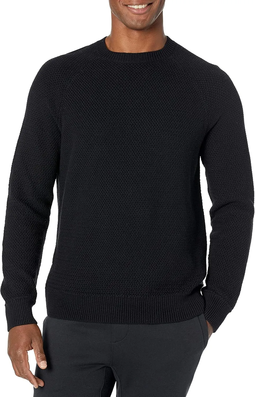 Amazon Essentials Oversized Crewneck Sweater for Men, Textured, Cotton