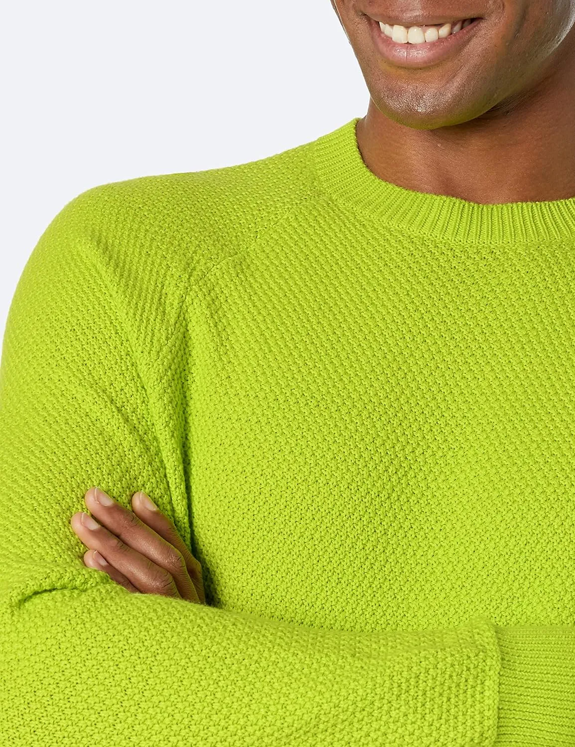 Amazon Essentials Oversized Crewneck Sweater for Men, Textured, Cotton