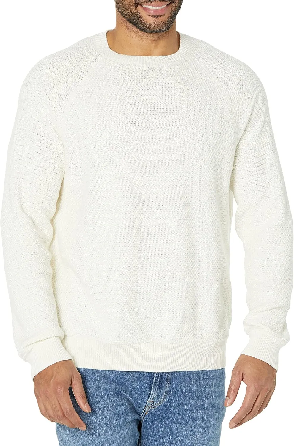 Amazon Essentials Oversized Crewneck Sweater for Men, Textured, Cotton