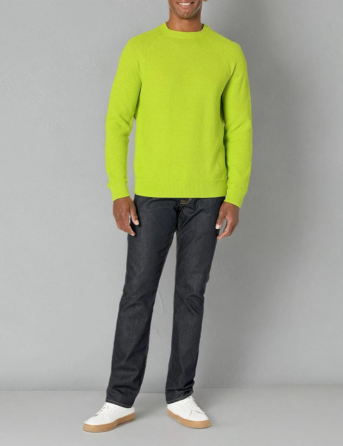 Amazon Essentials Oversized Crewneck Sweater for Men, Textured, Cotton