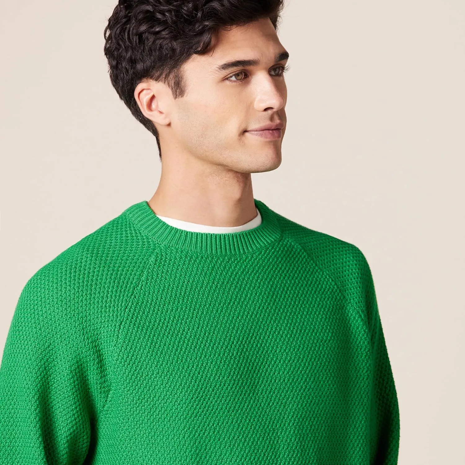 Amazon Essentials Oversized Crewneck Sweater for Men, Textured, Cotton