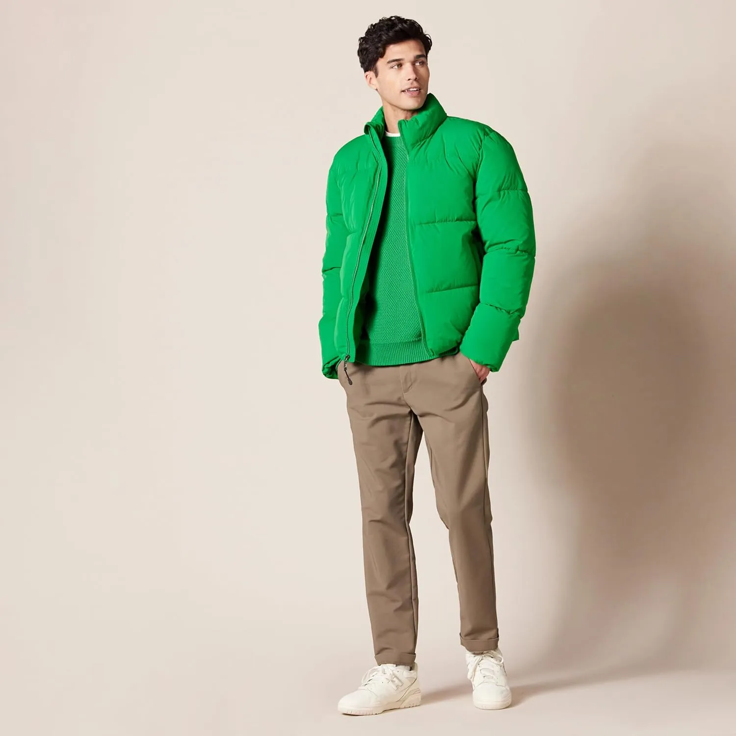 Amazon Essentials Oversized Crewneck Sweater for Men, Textured, Cotton