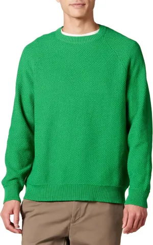 Amazon Essentials Oversized Crewneck Sweater for Men, Textured, Cotton