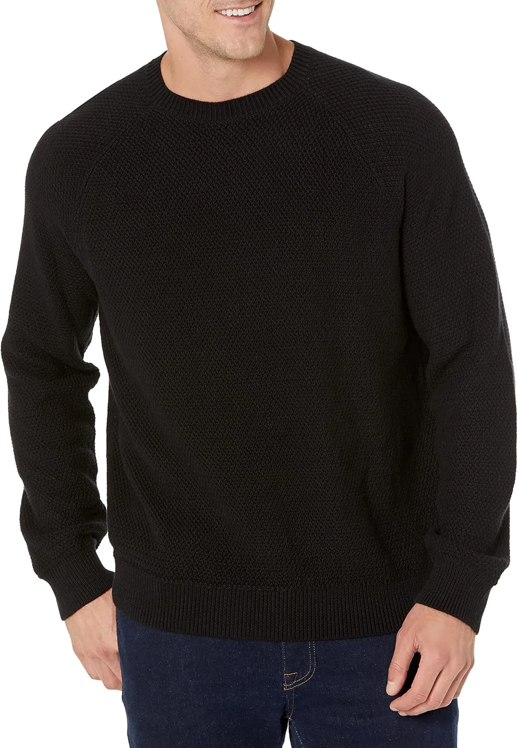 Amazon Essentials Oversized Crewneck Sweater for Men, Textured, Cotton