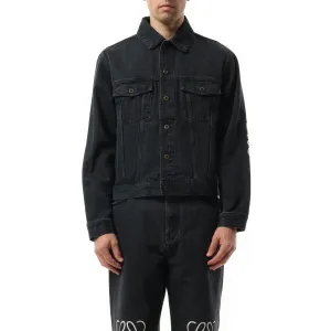 Anagram Denim Jacket in Black