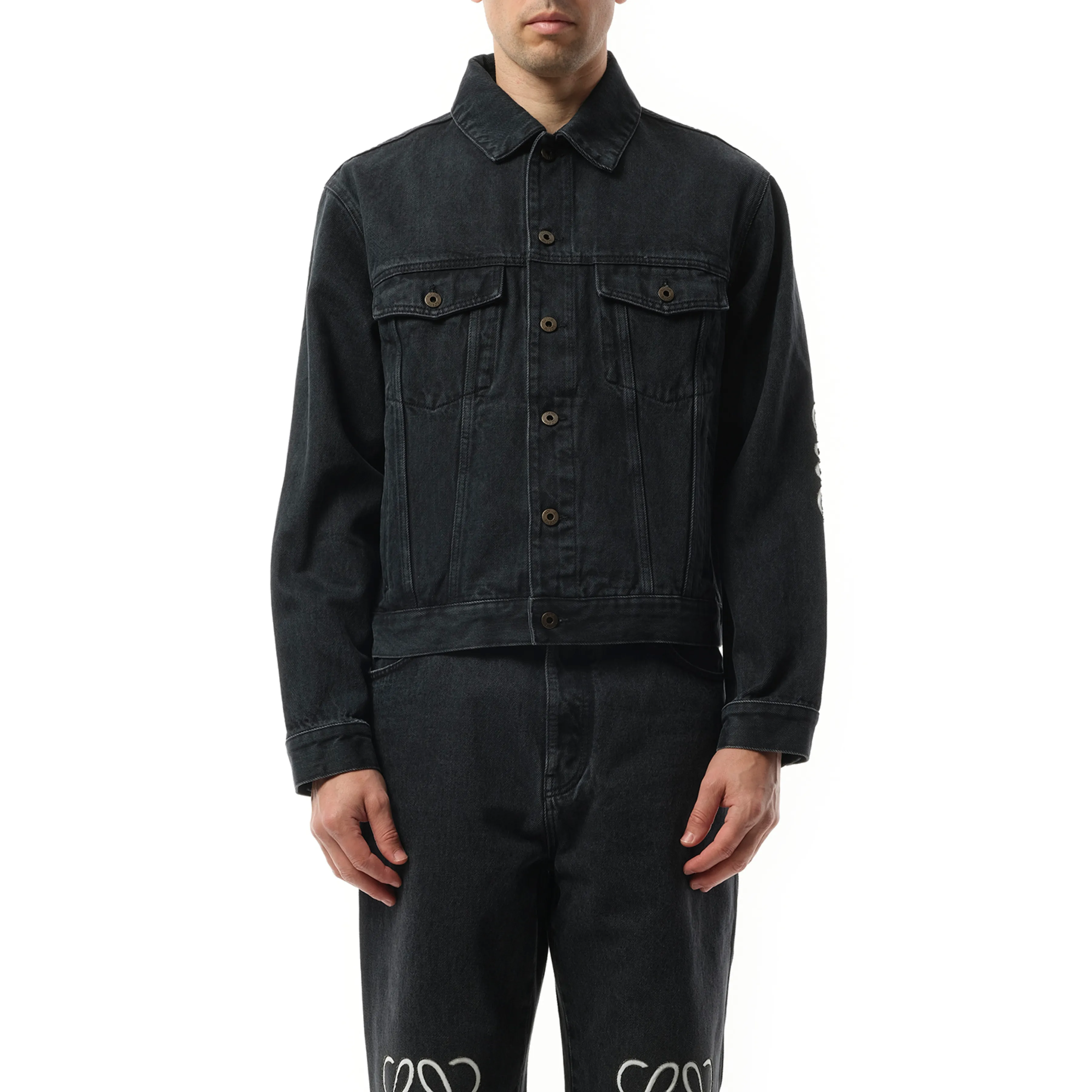 Anagram Denim Jacket in Black