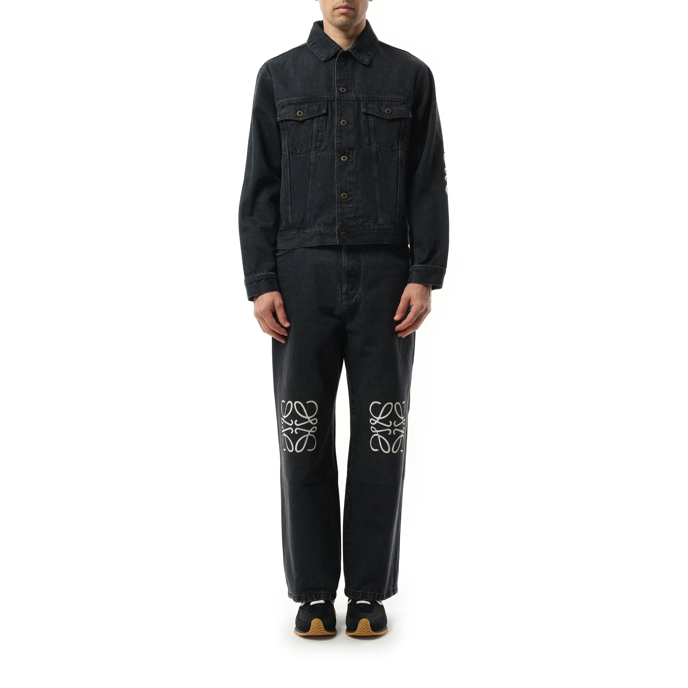 Anagram Denim Jacket in Black