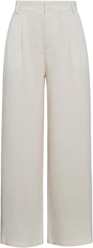 ANRILITA Linen Pants for Women High Waist Casual Flowy Pant Summer Wide Leg Trousers with Pocket
