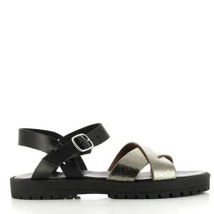 Antichi Romani 081 Nero Black Slingback Sandals