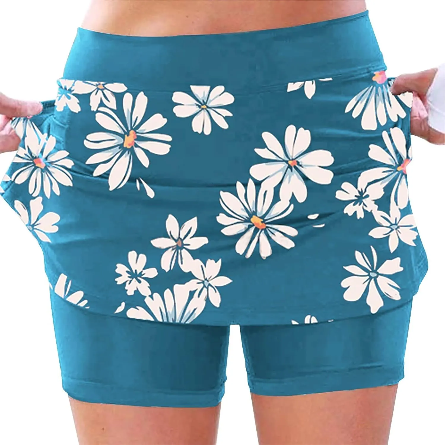 Athletic Skorts for Women with Pockets Summer Tennis Mini Skirts Lightweight High Waisted Elastic Golf Yoga Shorts