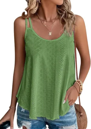 ATHMILE Women's Tank Tops Sleeveless Summer Top Spaghetti Strap Spring Shirt Loose Fit Beach Vacation 2025 Casual