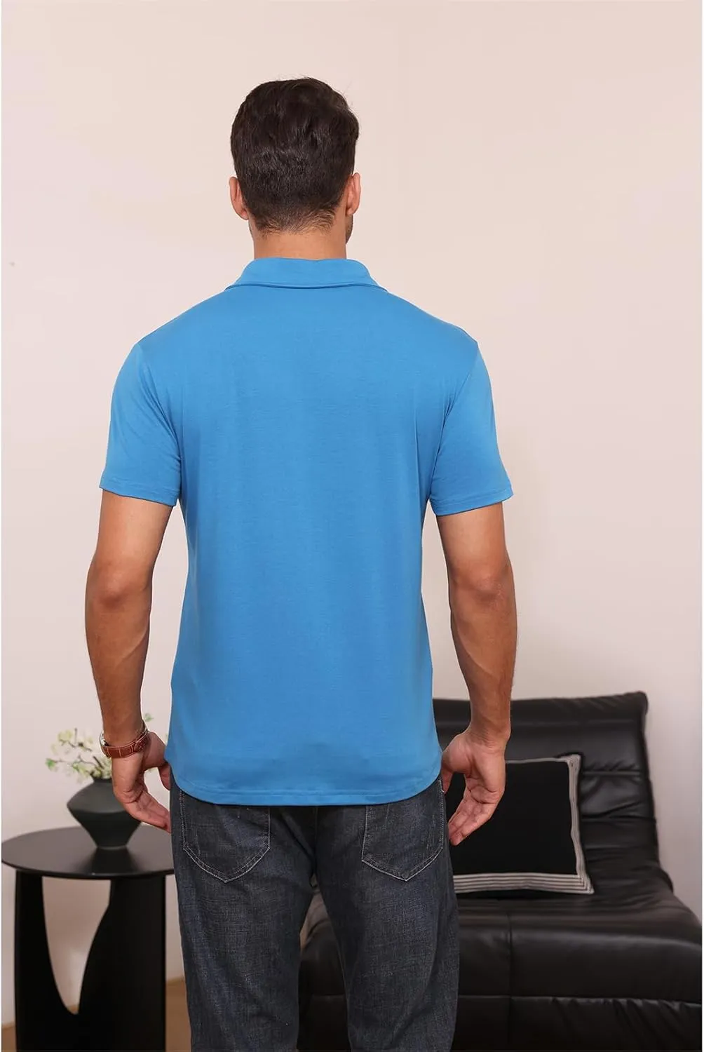 Aulemen Men's Polo Shirts Short Sleeve Casual Slim Fit Button Basic Golf Shirt Moisture Wicking Top with Pocket