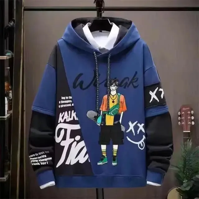 Awesome casual anime hip hop Korean fashion anime hoodie for men