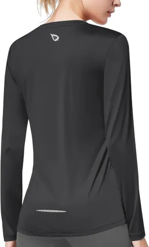 baleaf Long Sleeve Workout Tops for Women Running Athletic Shirts Active Quick Dry Lightweight Moisture Wicking