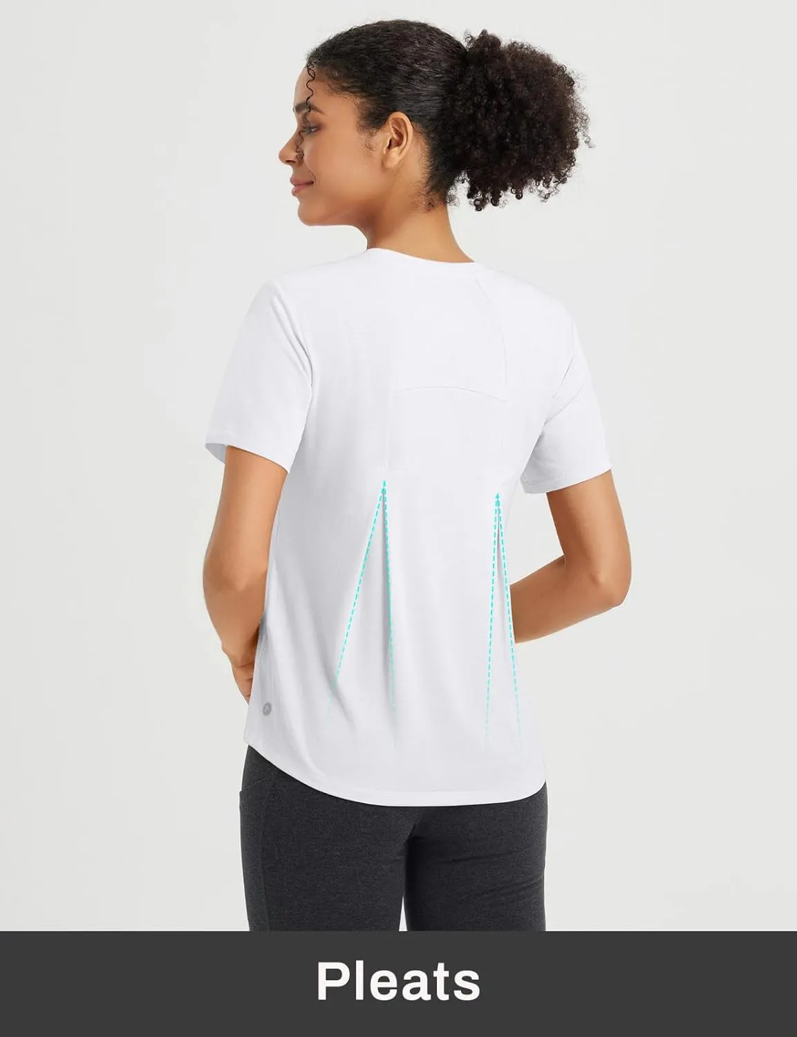 baleaf Womens Workout Tops Short Sleeve Loose Fit Yoga Athletic Shirts Lightweight Moisture Wicking Running Top