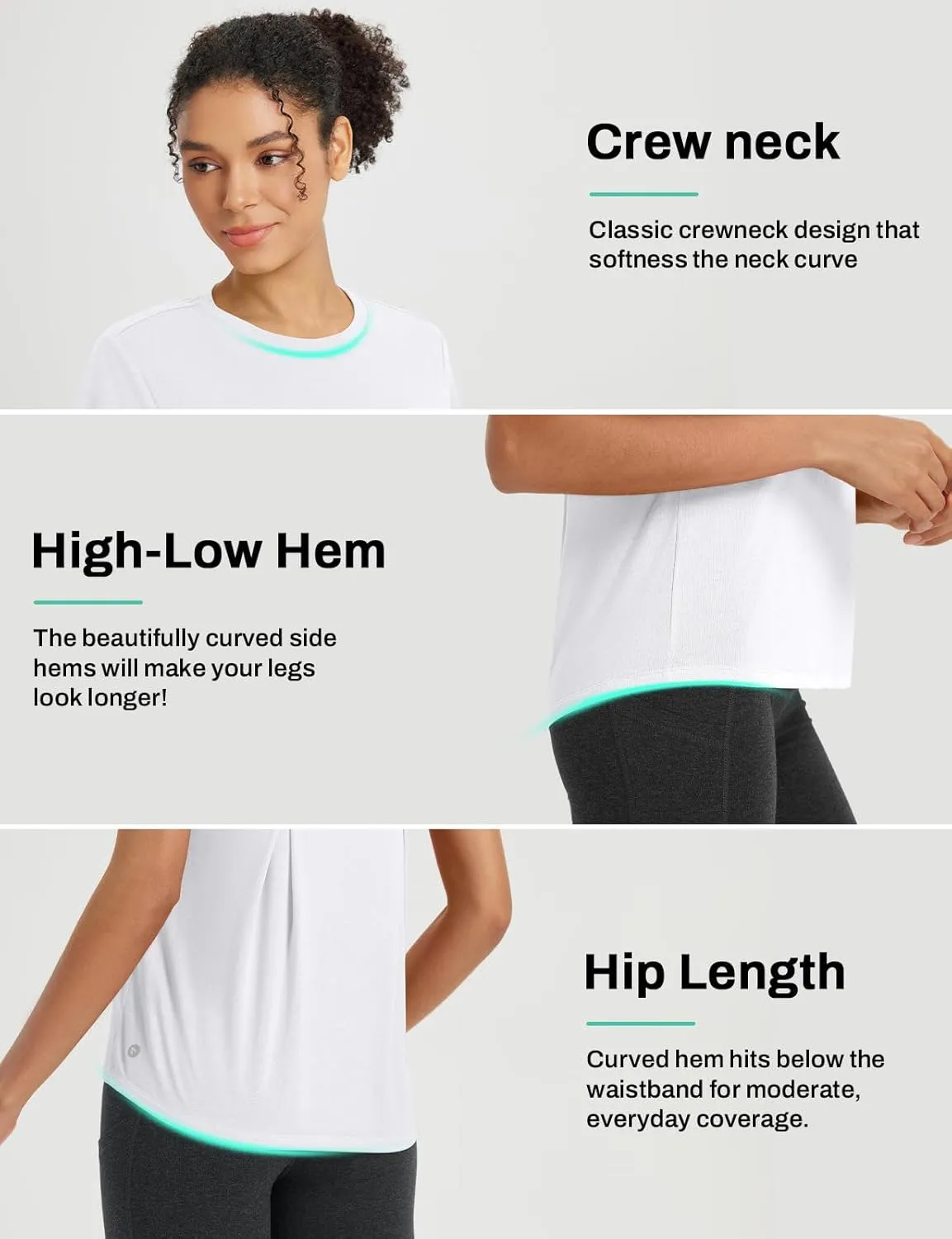 baleaf Womens Workout Tops Short Sleeve Loose Fit Yoga Athletic Shirts Lightweight Moisture Wicking Running Top