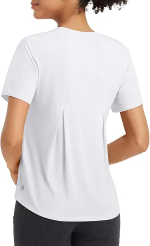baleaf Womens Workout Tops Short Sleeve Loose Fit Yoga Athletic Shirts Lightweight Moisture Wicking Running Top