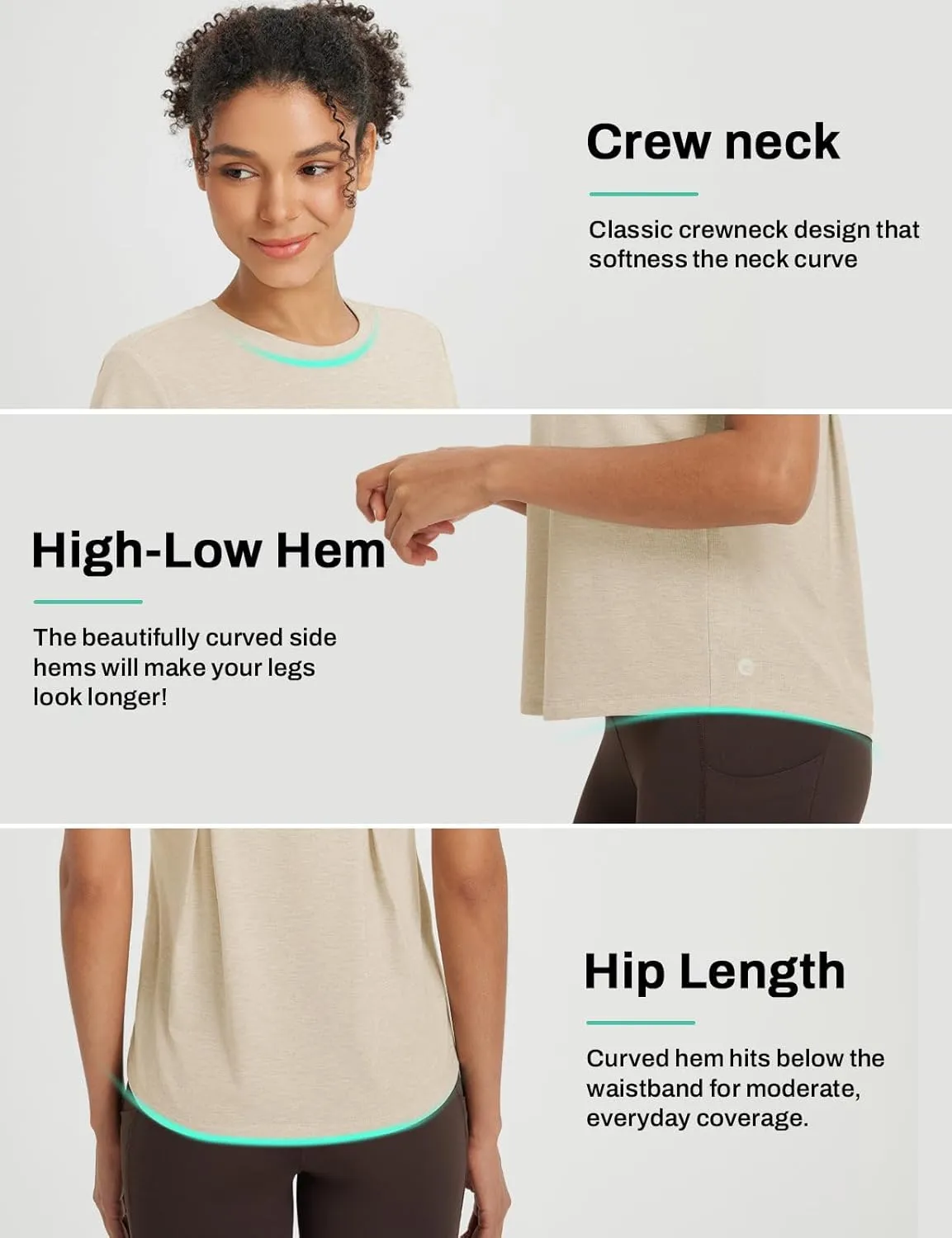 baleaf Womens Workout Tops Short Sleeve Loose Fit Yoga Athletic Shirts Lightweight Moisture Wicking Running Top