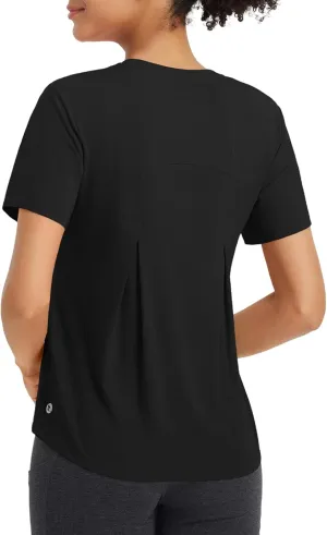 baleaf Womens Workout Tops Short Sleeve Loose Fit Yoga Athletic Shirts Lightweight Moisture Wicking Running Top