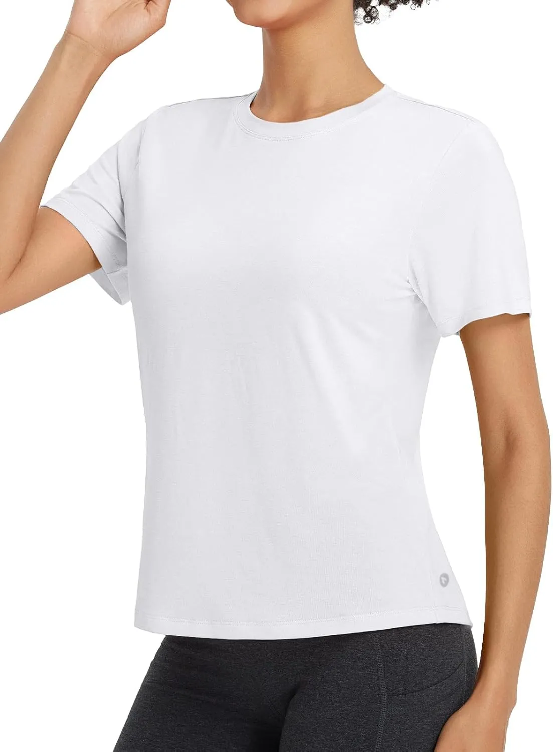 baleaf Womens Workout Tops Short Sleeve Loose Fit Yoga Athletic Shirts Lightweight Moisture Wicking Running Top