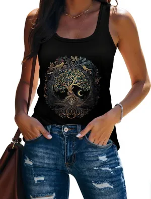 Beach Vacation Clothes for Women Sleeveless Graphic Tees Tank Tops 2025 Summer Casual Loose Fit Shirts Camisole