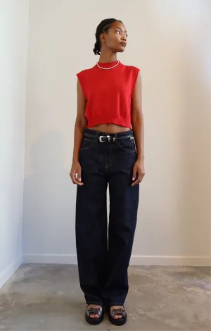 Beluga Dark Wash Front Stitch Jeans