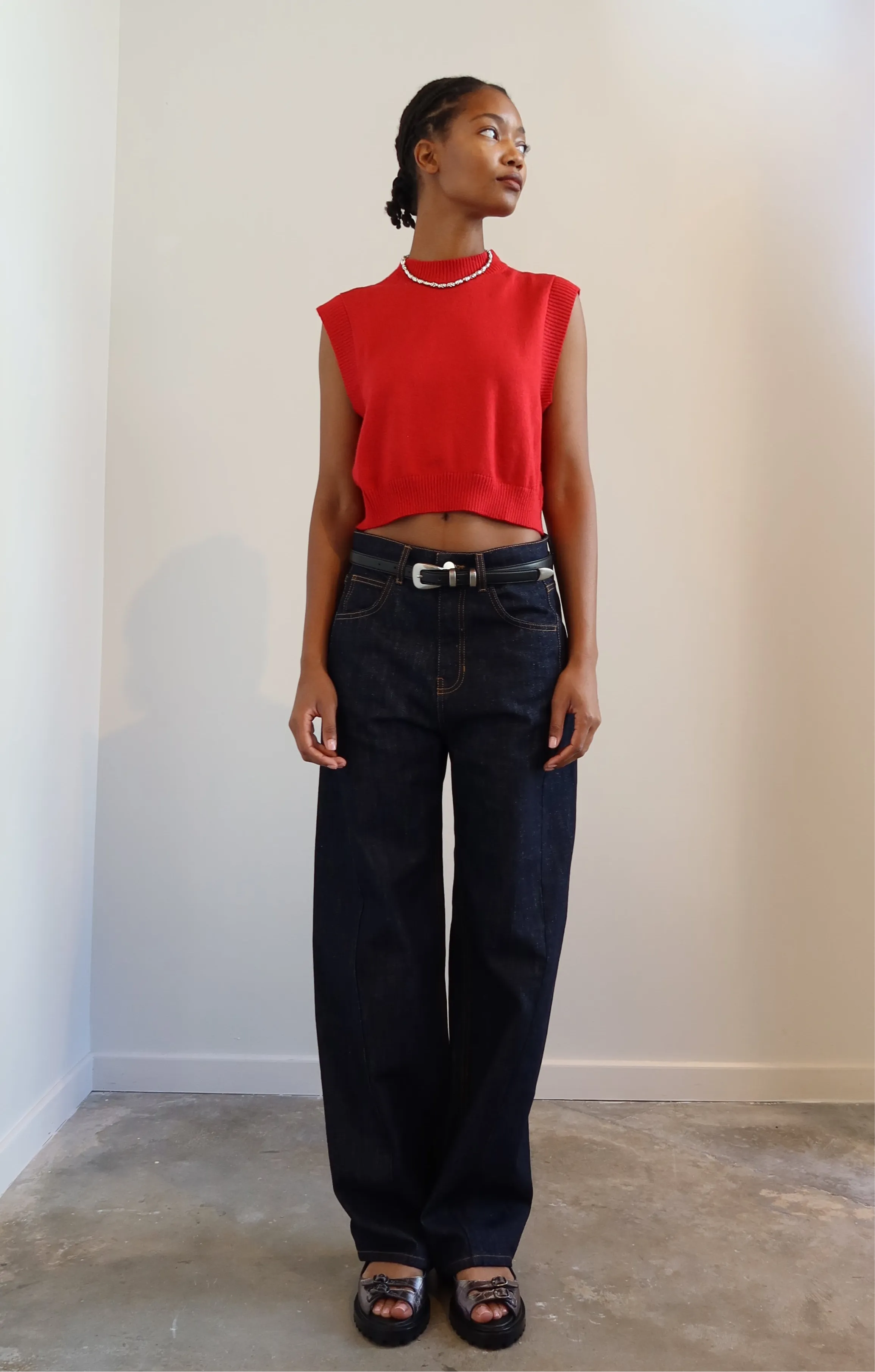 Beluga Dark Wash Front Stitch Jeans